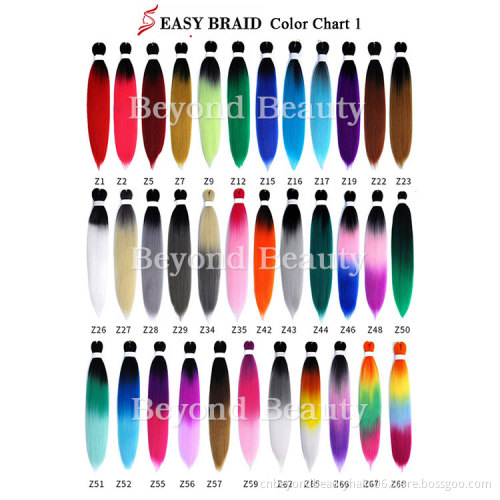 wholesale Pre - stretched Professional Braiding Hair Perm Yaki Jumbo Braids Synthetic Hair Easy Prestreched Hair For Box